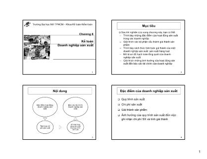 Bài giảng môn Nguyên lý kế toán - Chương 8: Kế toán doanh nghiệp sản xuất - Nguyễn Thu Ngọc