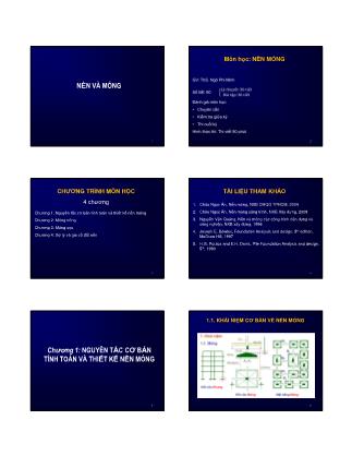 Bài giảng Nền móng - Chương 1: Nguyên tắc cơ bản tính toán và thiết kế nền móng - Ngô Phi Minh