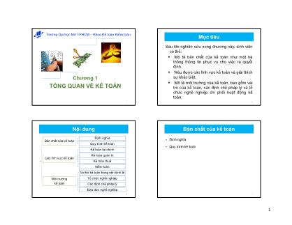 Bài giảng Nguyên lý kế toán - Chương 1: Tổng quan về kế toán - Nguyễn Thu Ngọc