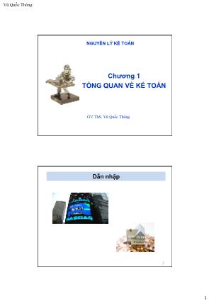 Bài giảng Nguyên lý kế toán - Chương 1: Tổng quan về kế toán - Vũ Quốc Thông