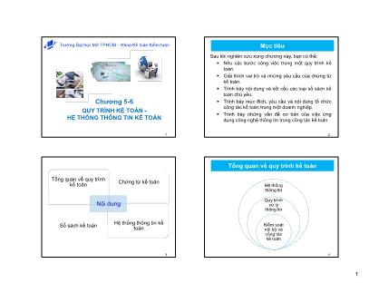 Bài giảng Nguyên lý kế toán - Chương 5+6: Quy trình kế toán - Hệ thống thông tin kế toán - Nguyễn Thu Ngọc