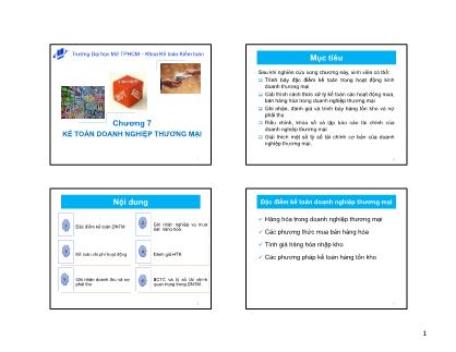 Bài giảng Nguyên lý kế toán - Chương 7: Kế toán doanh nghiệp thương mại - Nguyễn Thu Ngọc