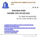 Bài giảng Phương pháp nghiên cứu xã hội học - Trần Thị Kim Xuyến