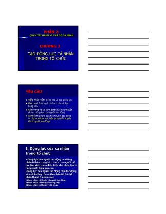 Bài giảng Quản trị hành vi tổ chức - Chương 3: Tạo động lực cá nhân trong tổ chức