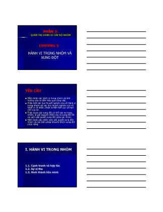Bài giảng Quản trị hành vi tổ chức - Chương 5: Hành vi trong nhóm và xung đột