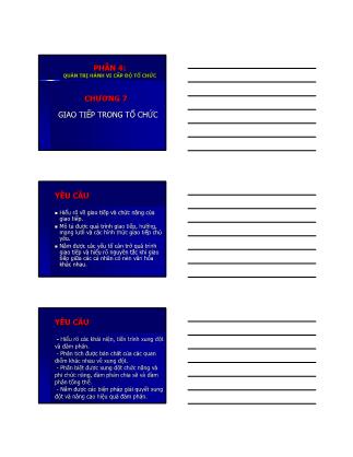 Bài giảng Quản trị hành vi tổ chức - Chương 7: Giao tiếp trong tổ chức