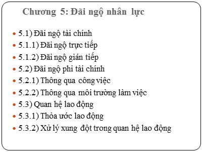 Bài giảng Quản trị nguồn nhân lực - Chương 5: Đãi ngộ nhân lực
