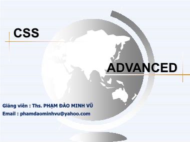 Bài giảng Thiết kế Web - Chương 5: CSS - Phạm Đào Minh Vũ