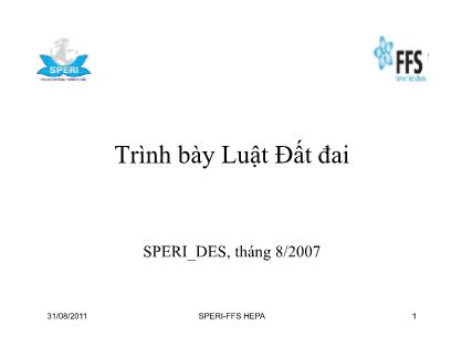 Bài giảng Trình bày Luật Đất đai