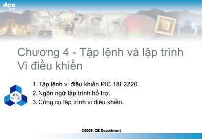 Bài giảng Vi xử lý - Chương 4: Tập lệnh và lập trình Vi điều khiển