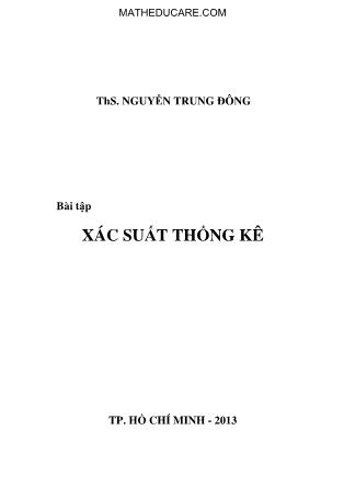 Bài tập Xác suất thống kê - Nguyễn Trung Đông