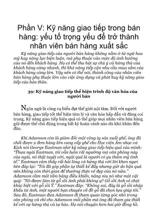 Bán hàng bằng tâm lý là một nghệ thuật (Phần 2)