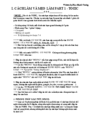 Cách làm và mẹo làm Part 1 trong đề thi Toeic