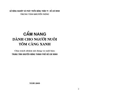 Cẩm nang dành cho người nuôi tôm càng xanh