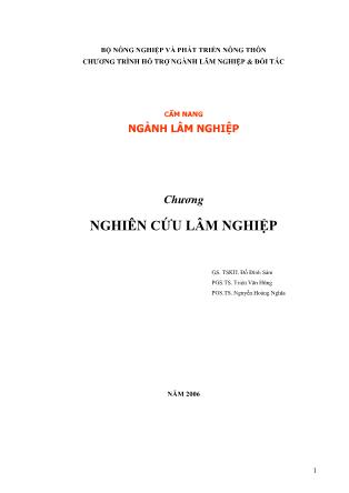 Cẩm nang ngành Lâm nghiệp - Chương: Nghiên cứu lâm nghiệp