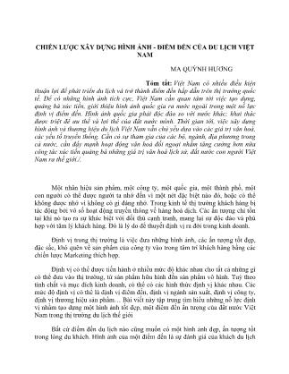 Chiến lược xây dựng hình ảnh - Điểm đến của du lịch Việt Nam