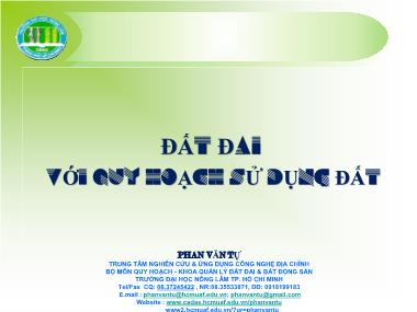 Đất đai với quy hoạch sử dụng đất