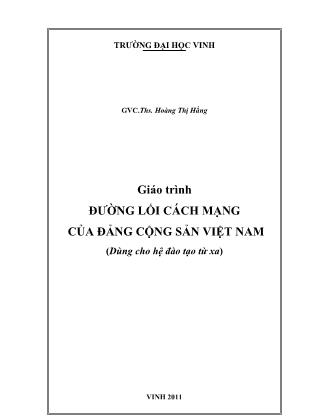 Giáo trình Đường lối cách mạng của đảng Cộng sản Việt Nam (Phần 1)