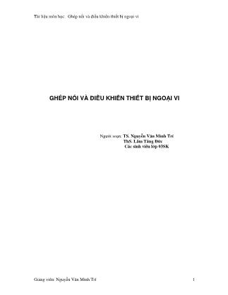 Giáo trình Ghép nối và điều khiển thiết bị ngoại vi (Phần 1)