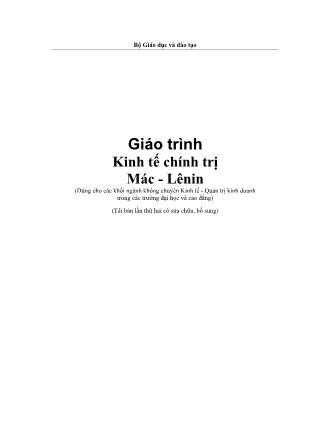 Giáo trình Kinh tế chính trị Mác - Lênin (Bản đẹp)