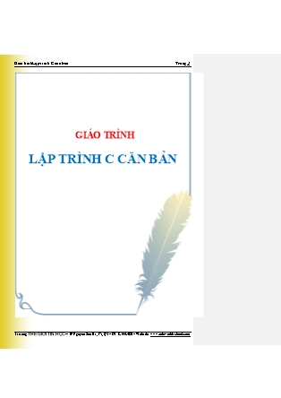Giáo trình Lập trình C căn bản (Bản mới)
