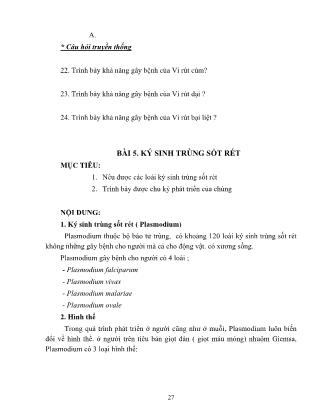 Giáo trình môn Vi sinh - Ký sinh trùng (Phần 2)