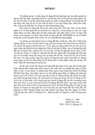 Giáo trình Qui hoạch sử dụng đất đai