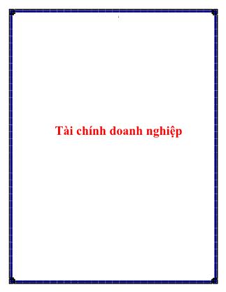 Giáo trình Tài chính doanh nghiệp (Mới nhất)