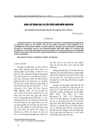 Khảo sát động học cơ cấu trên phần mềm Inventor