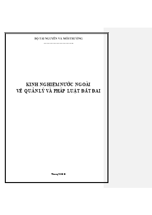 Kinh nghiệm nước ngoài về quản lý và pháp luật đất đai