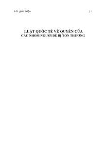 Luật quốc tế về quyền của các nhóm người dễ bị tổn thương (Phần 1)