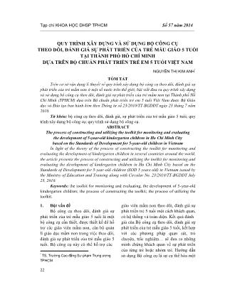 Quy trình xây dựng và sử dụng bộ công cụ theo dõi, đánh giá sự phát triển của trẻ mẫu giáo 5 tuổi tại thành phố Hồ Chí Minh dựa trên bộ chuẩn phát triển trẻ em 5 tuổi Việt Nam