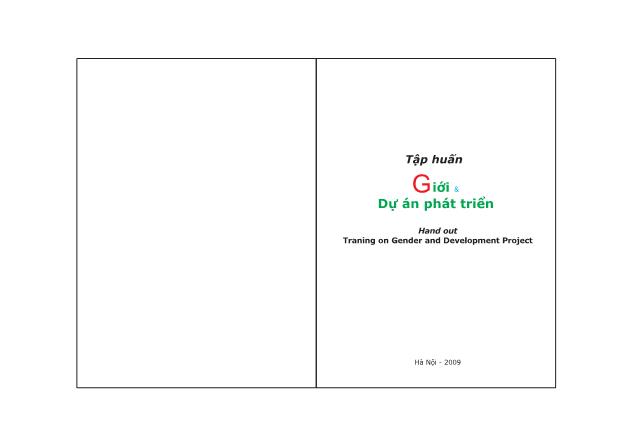 Tập huấn Giới và Dự án phát triển