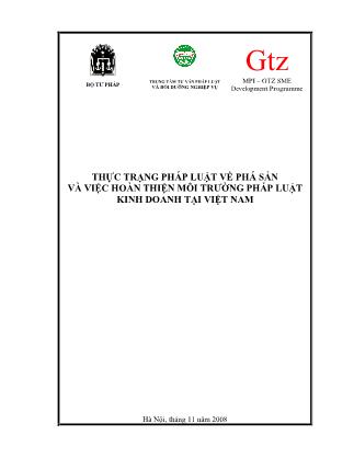 Thực trạng pháp luật về phá sản và việc hoàn thiện môi trường pháp luật kinh doanh tại Việt Nam