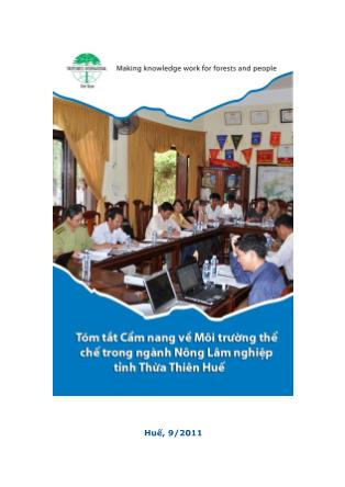 Tóm tắt Cẩm nang về môi trường thể chế trong ngành nông lâm nghiệp