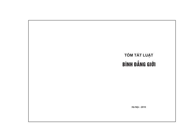 Tóm tắt luật Bình đẳng giới