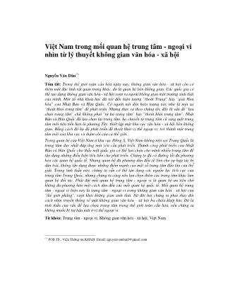 Việt Nam trong mối quan hệ trung tâm - Ngoại vi nhìn từ lý thuyết không gian văn hóa - xã hội